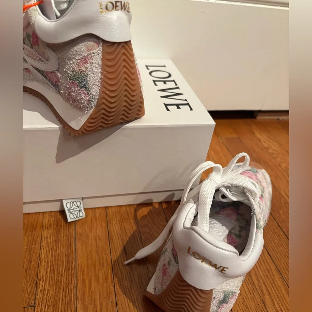 NWT LOEWE Authentic Sneakers 37 white/Pink Multicolorlor - Picture 8 of 17